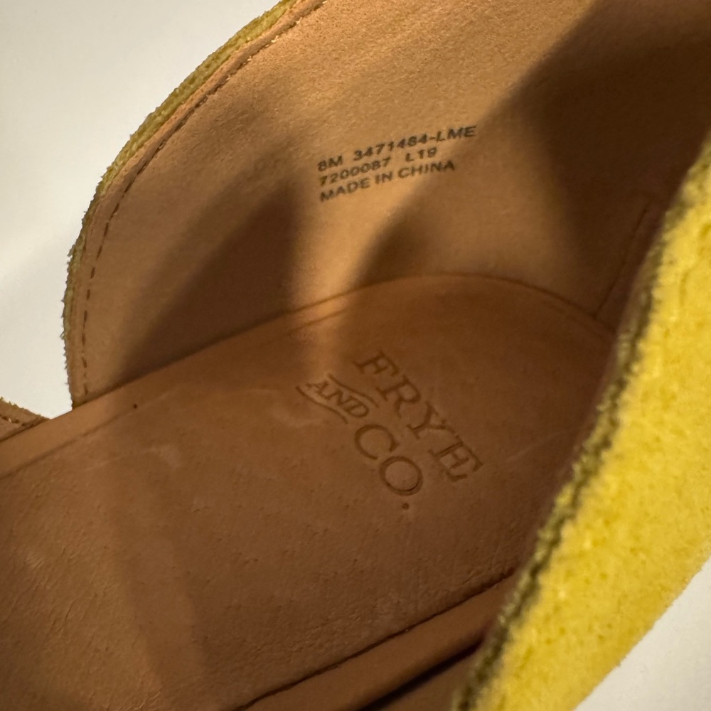 FRYE AND CO. Yellow Suede Pointed Toe Flats - Picture 2 of 3